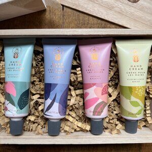 WANDERFLOWER Hand Creme Lotion (Set of 4) Wood Gift Box, 4 x 30ml (1 fl. oz.)